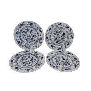 J&G Meakin Blue Nordic Dinner Plates Set of 4 Blue Onion Scalloped Ironstone 10"